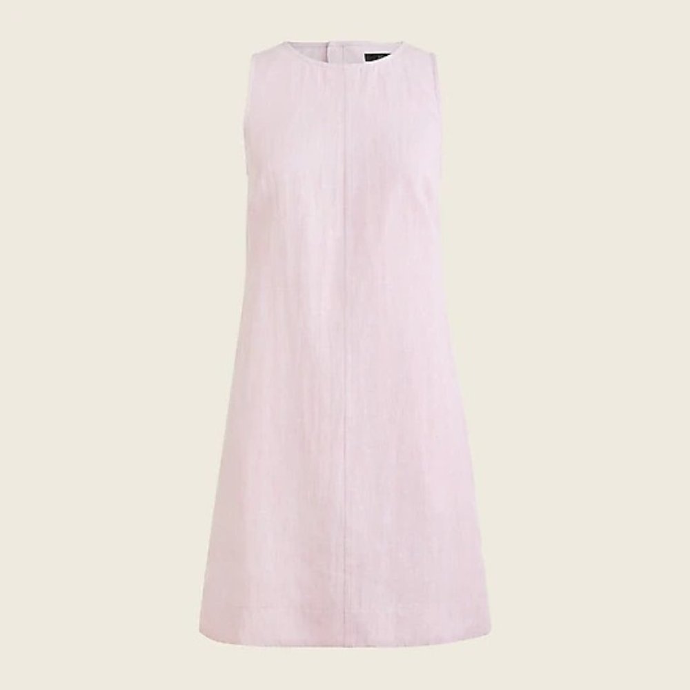 J.Crew button back linen shift dress icy orchid